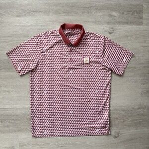 PUMA Golf Polo Iron Sheik Camel Clutch Shirt Men's M Red Bird Print LIV RARE